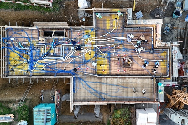 EFH im Rohbau von oben